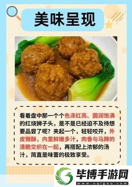 揭秘创造与魔法精烹红烧狮子头配方